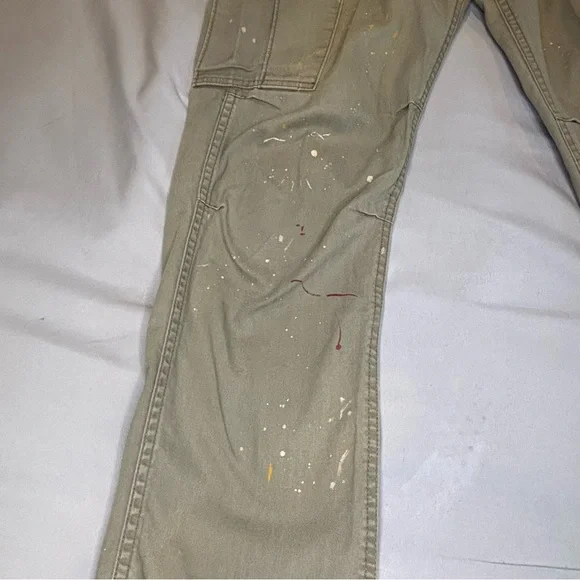 Ralph Lauren Denim & Supply Military Cargo Pants Paint Splatter Mens 30x30 Green
